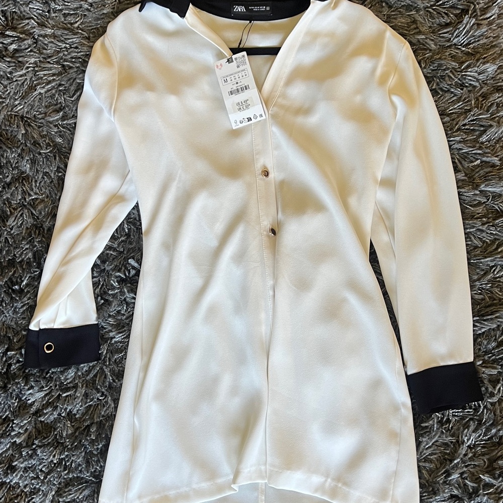 Zara White and Black Dress